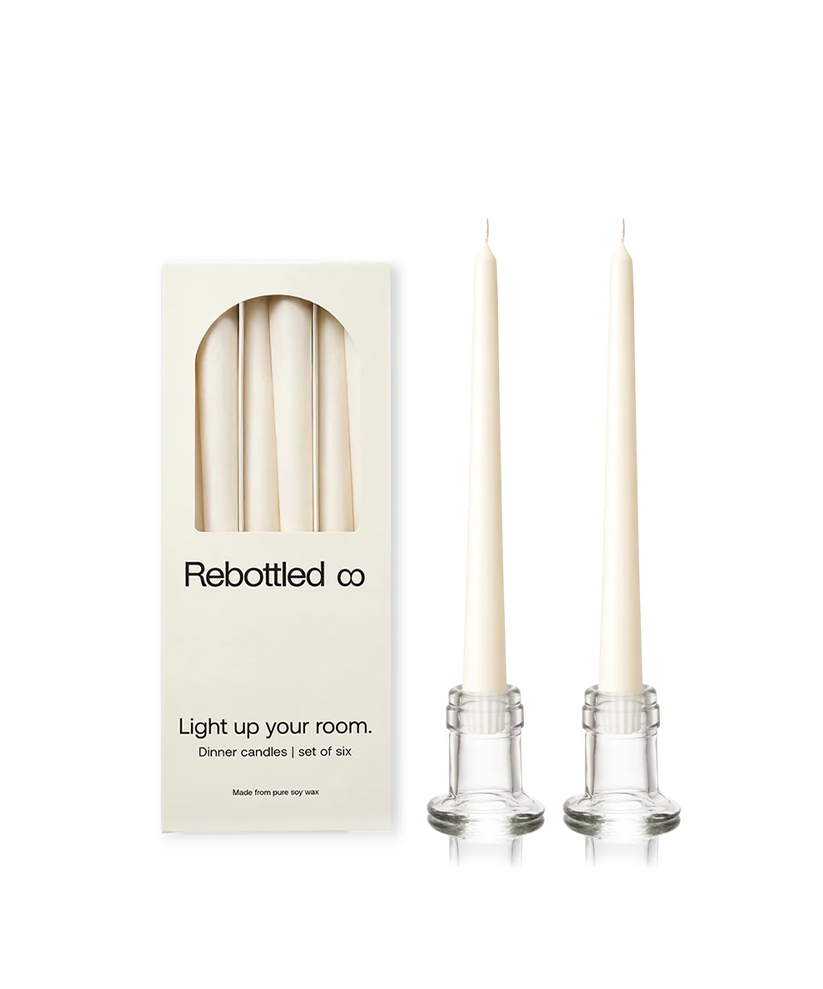 2 Candleholders & Bottle candles 6-pack