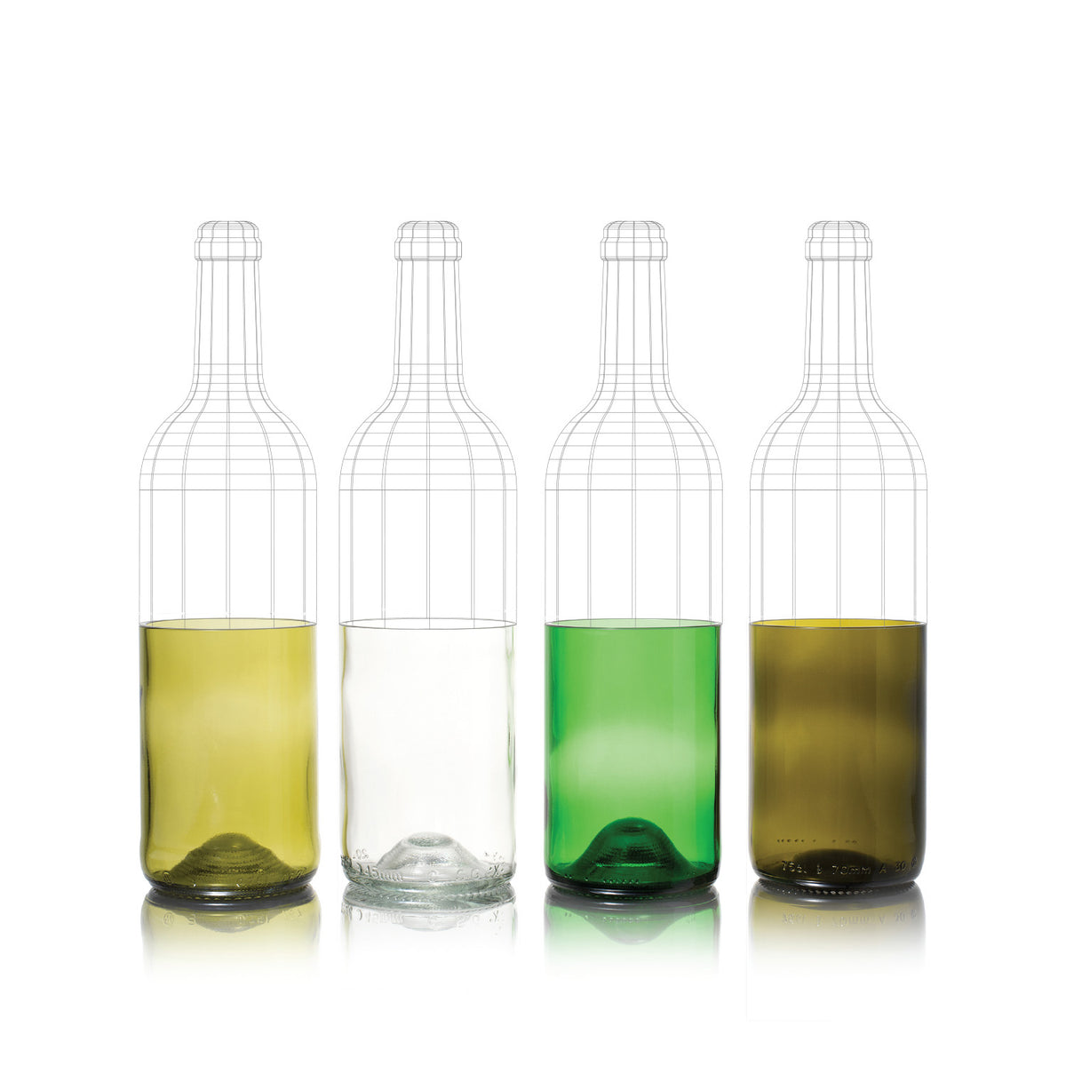 Short Drink 4-Pack - Upcycled Glassware From Wine Bottles – Rebottled