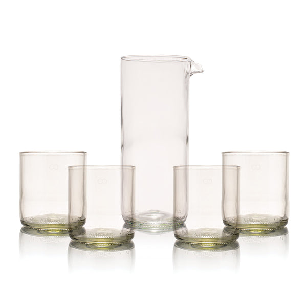 Carafe & 4 Short Tumblers