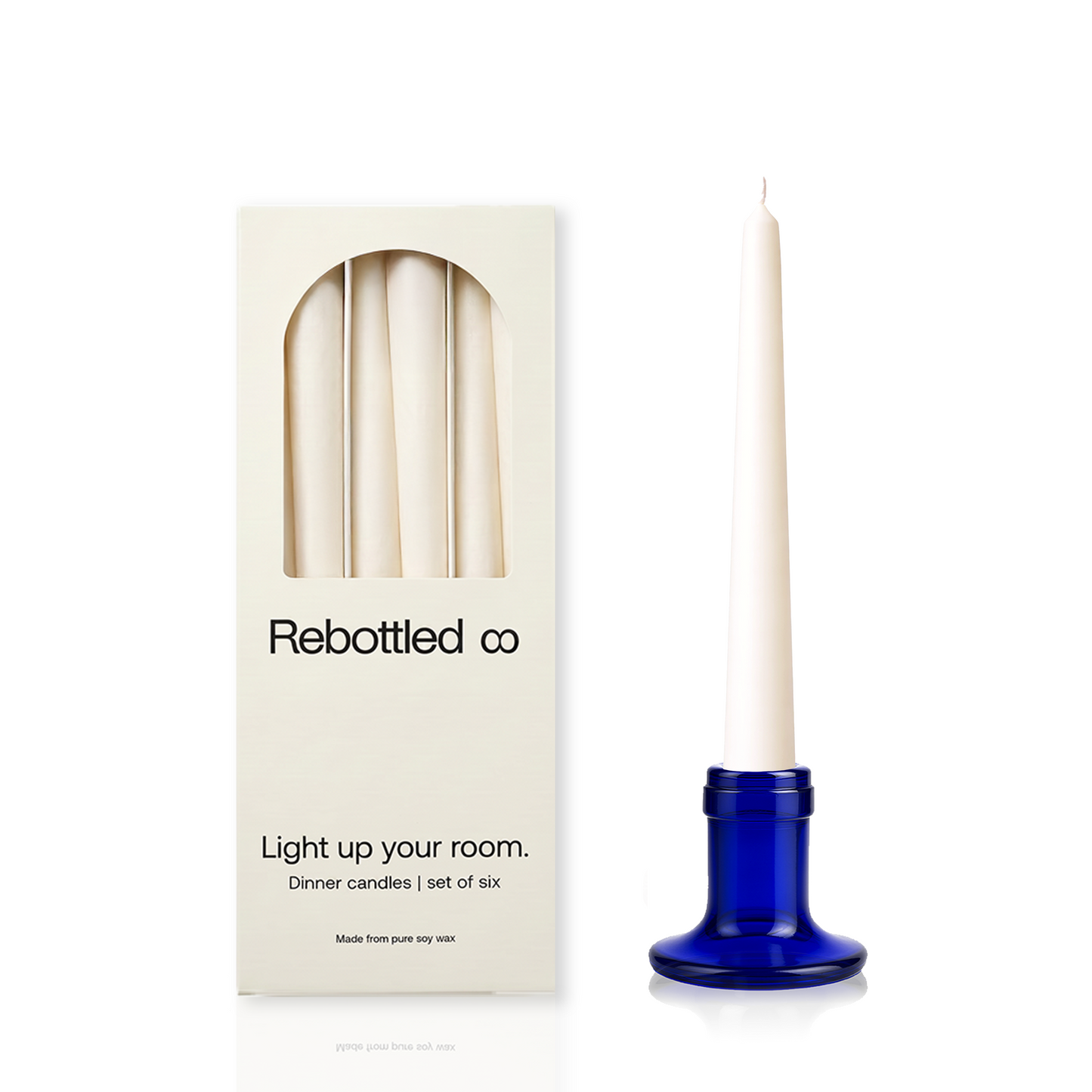 Candleholder N°1 Blue & 6 Dinner Candles
