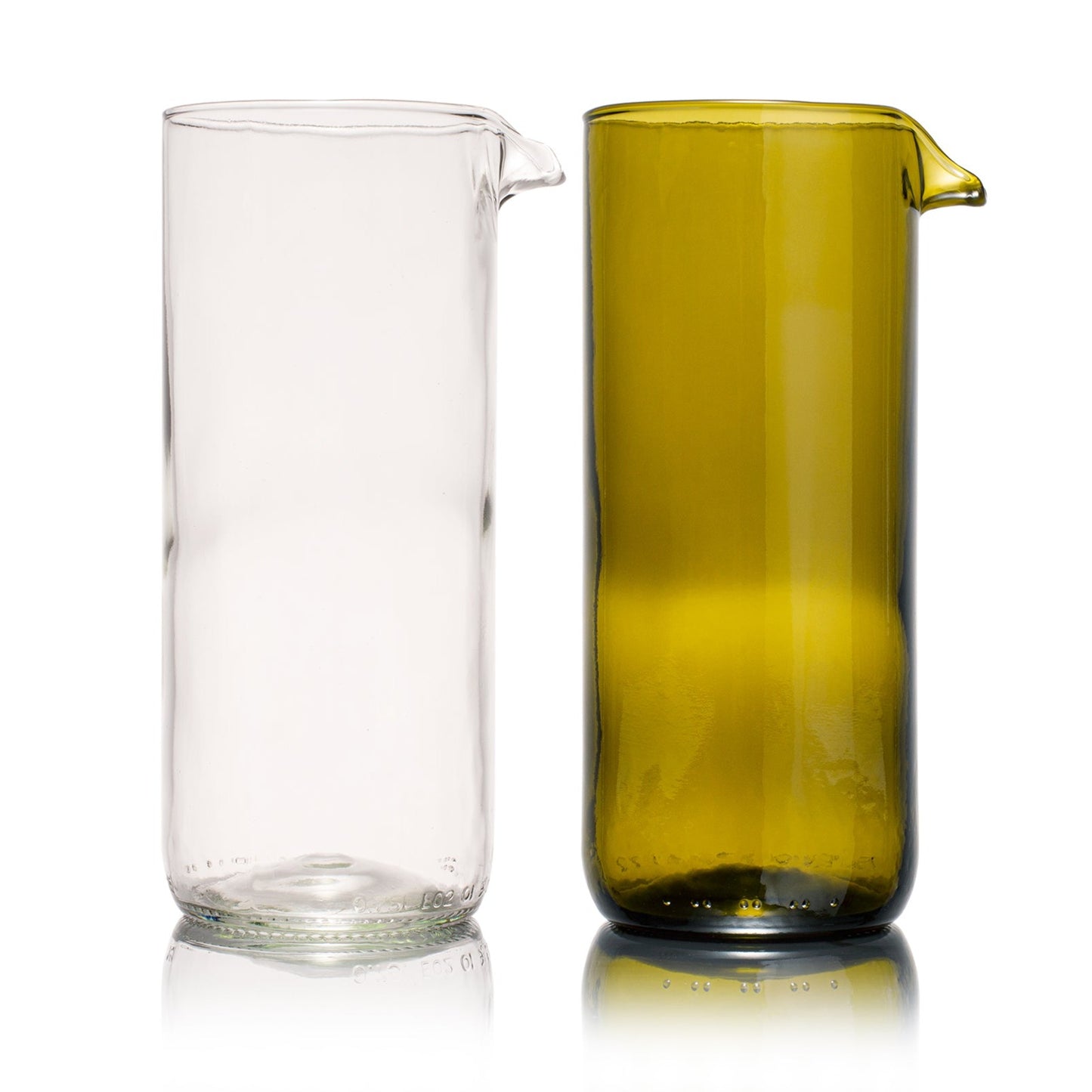 Rebottled sustainable glass carafe