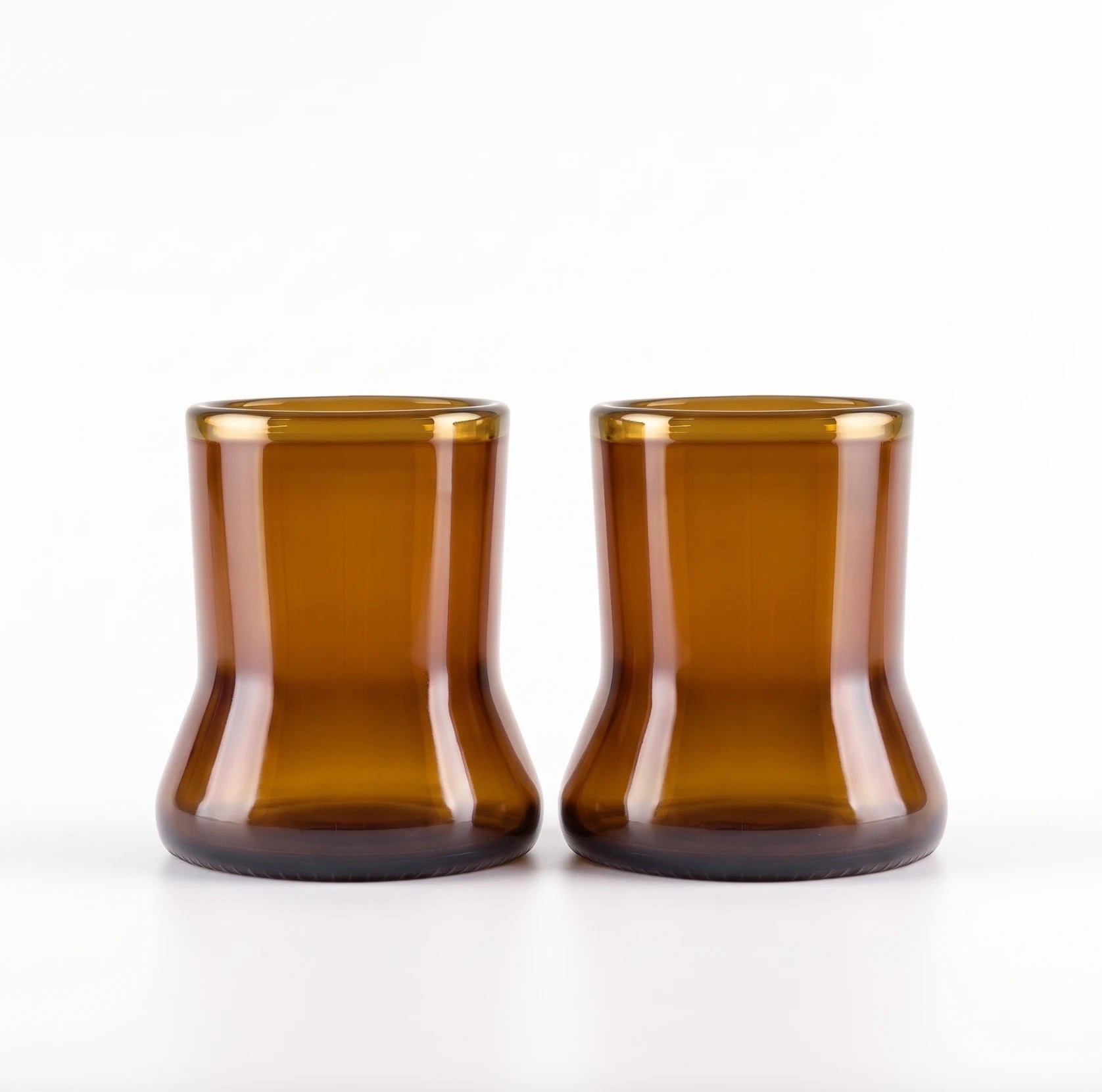 Arc Tumbler 2-pack in amber glass