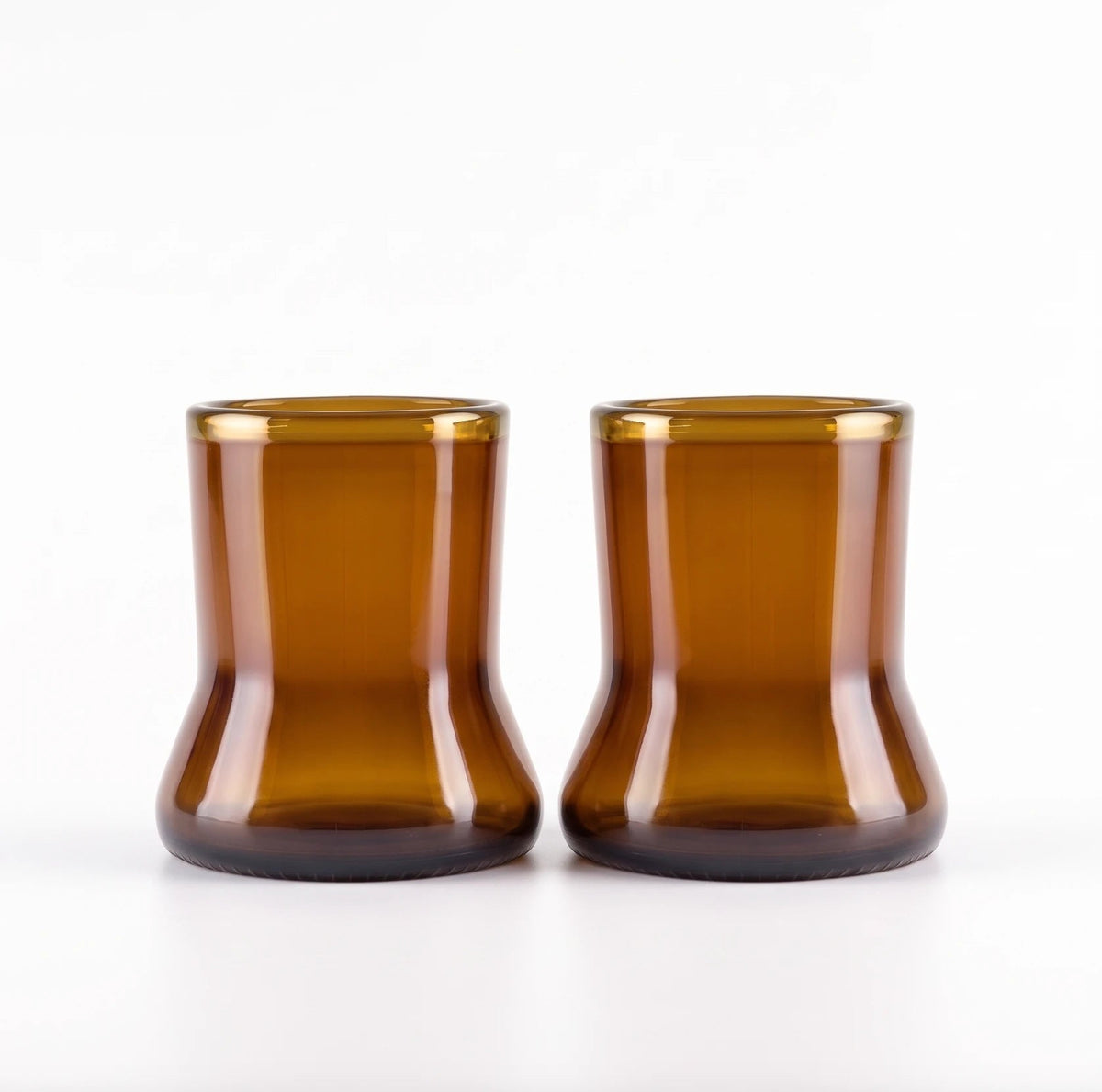 Arc Tumbler 2-pack in amber glass