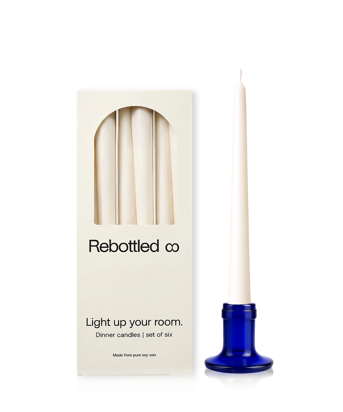 Candleholder N°1 Blue & Bottle Candles 6-pack