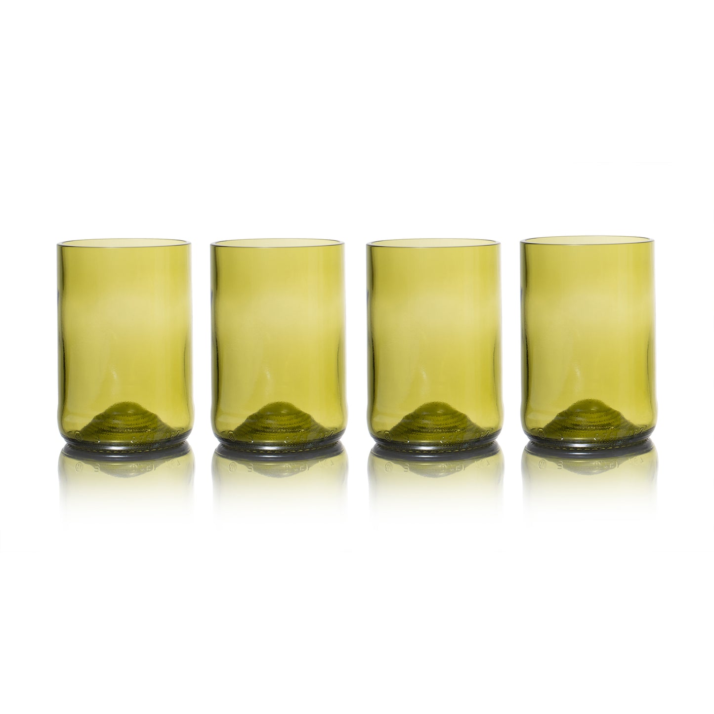 Rebottled amber colored 4-pack tumblers
